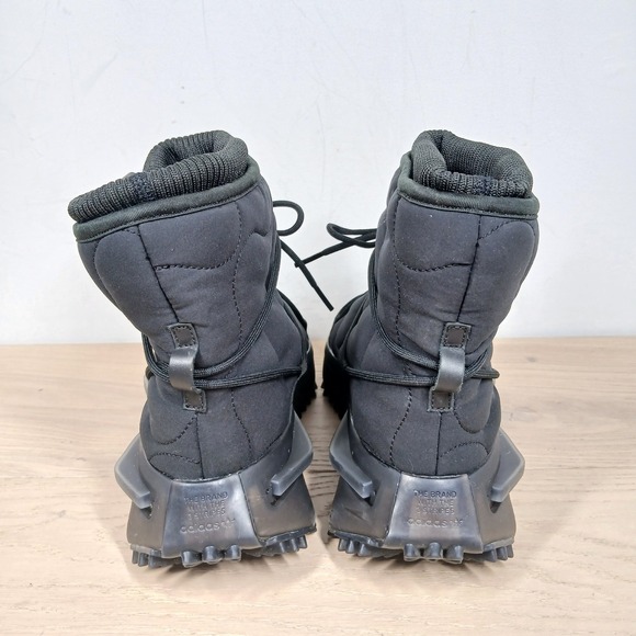 Adidas Boots Women 8 Black Quilted Lace Up Platform Lug Sole Winter Boots - Picture 4 of 10